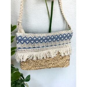JEN&CO Resort Straw Woven Crossbody NWT beach Vacation